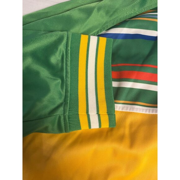 Vintage Coogi Mens 5XL Track Jacket Green & Yellow Striped Full-Zip retro - Picture 11 of 16